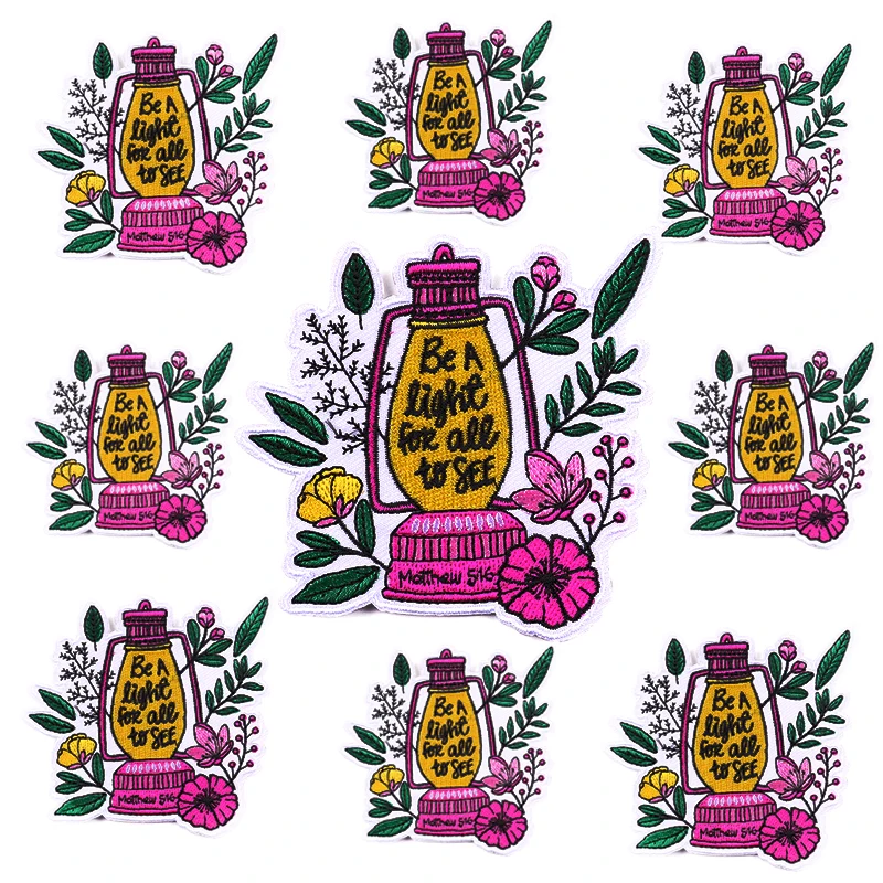 Parche termoadhesivo bordado flores arcoíris, letras para ropa DIY - imagen 4