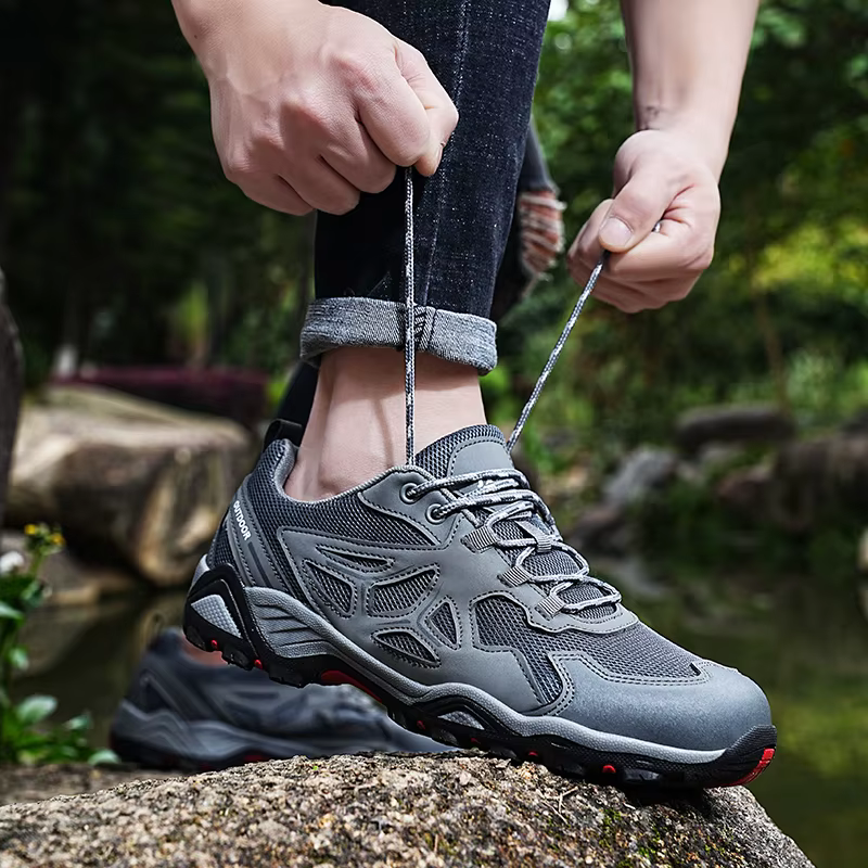 HIKEUP Zapatillas de Trabajo Transpirables Cuero para Hombre Mujer - imagen 3