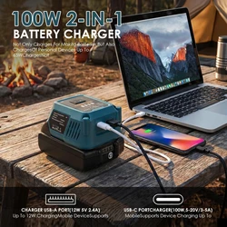 Cargador portátil Bosch 18V USB-C – Adaptador 100W para herramientas