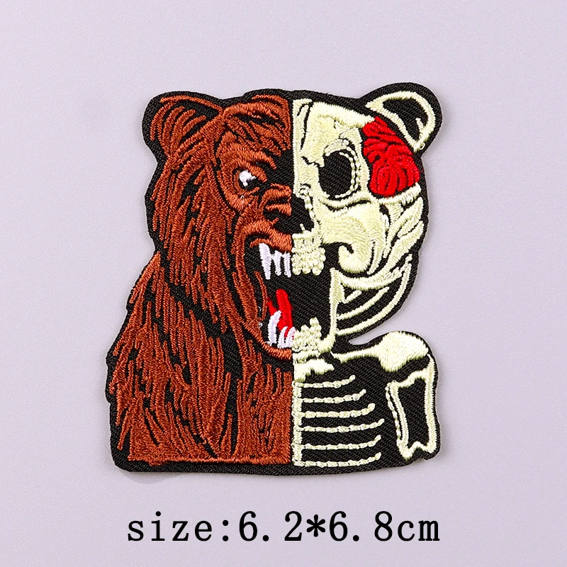 Parche termoadhesivo oso tiburón punk – Para coser o planchar - imagen 2