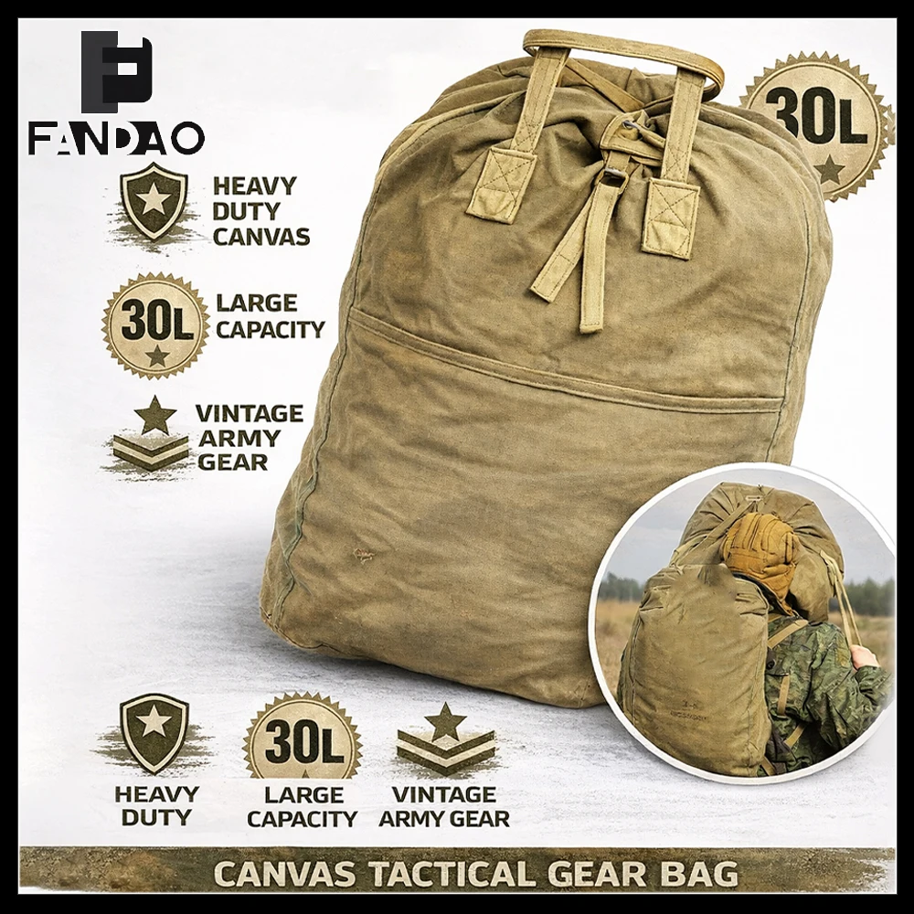 Bolsa táctica para paracaidismo rusa de lona gran capacidad - imagen 3