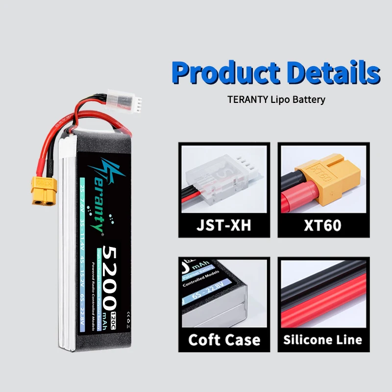 TERANTY batería LiPo para RC con conectores XT60 XT90 - imagen 2