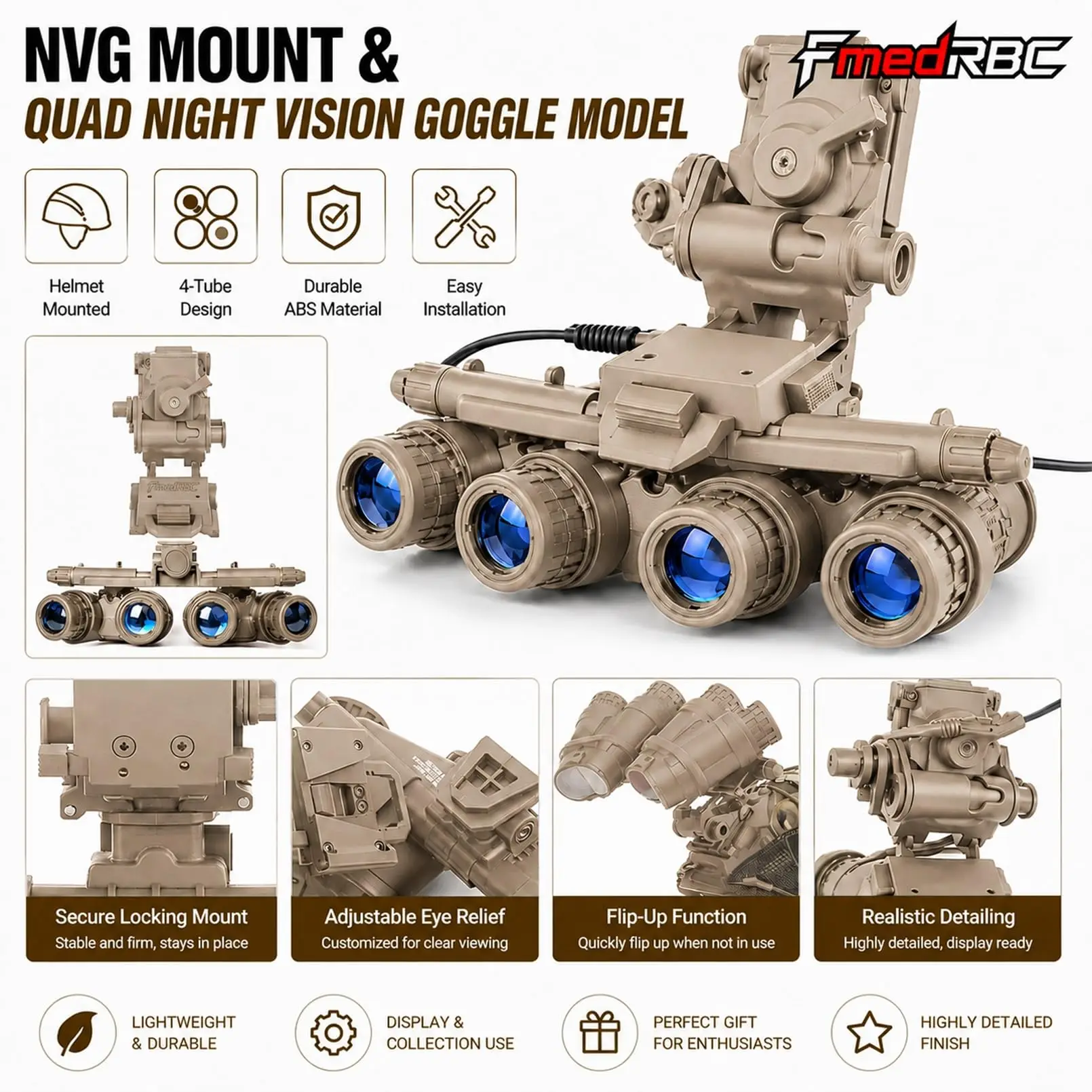 Casco Táctico con Montaje NVG y Accesorios para Airsoft - imagen 2