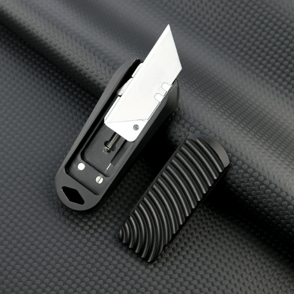 Cuchillo EDC de aluminio con cuchilla reemplazable para bolsillo - imagen 4