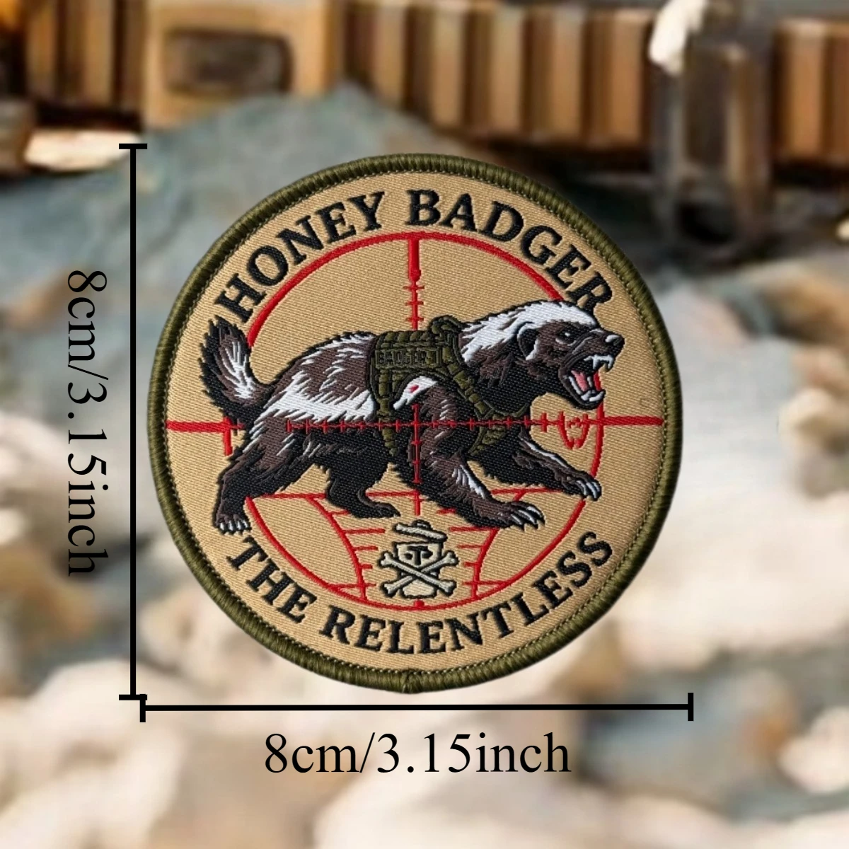 Parche táctico Morale Honey Badger con gancho y bucle - imagen 2