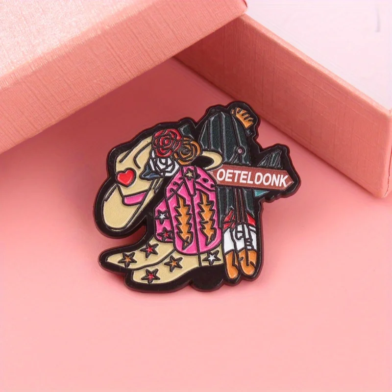 Yeehaw Heartbreaker pin vaquero con rosas y diamantes de imitación - imagen 4