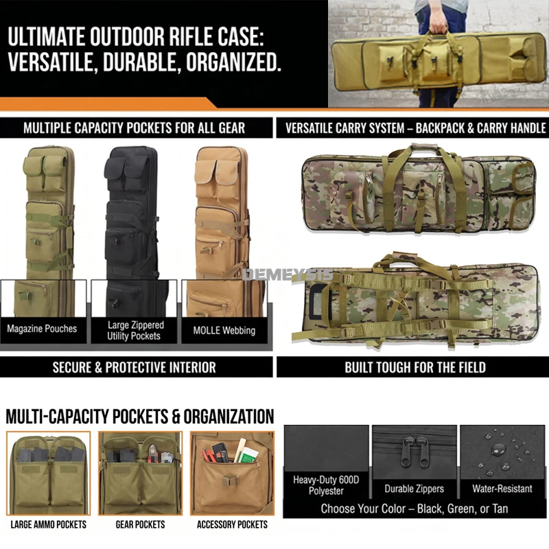 Bolsa táctica para pistola de caza y paintball al hombro - imagen 5