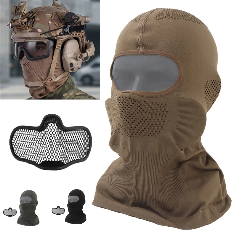 Balaclava táctica malla de acero transpirable para casco airsoft