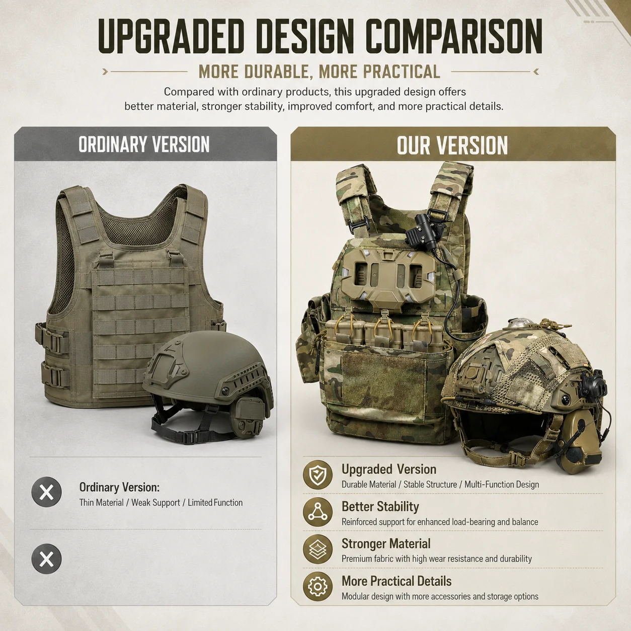 Chaleco táctico camuflaje utilitario con múltiples bolsillos ajustable - imagen 2