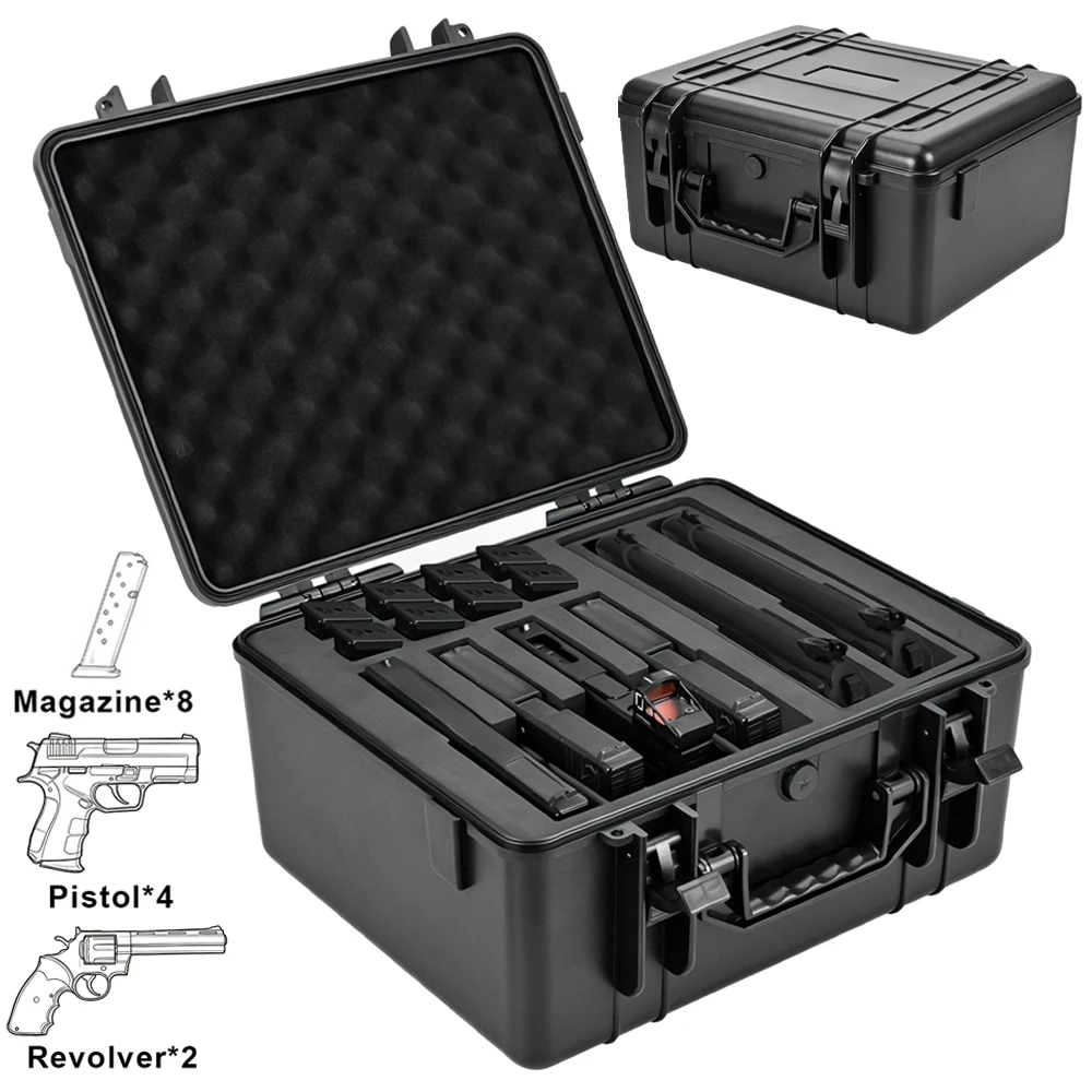 Estuche táctico rígido impermeable para pistola y cargadores