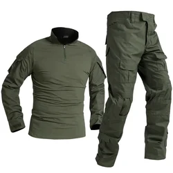 Ropa táctica verde: conjunto cargo hombre resistente desgaste