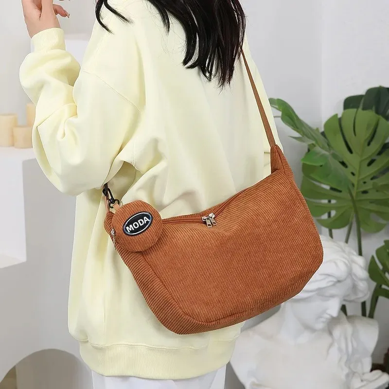 Bolso bandolera de terciopelo para mujer, gran capacidad y trabajo - imagen 5