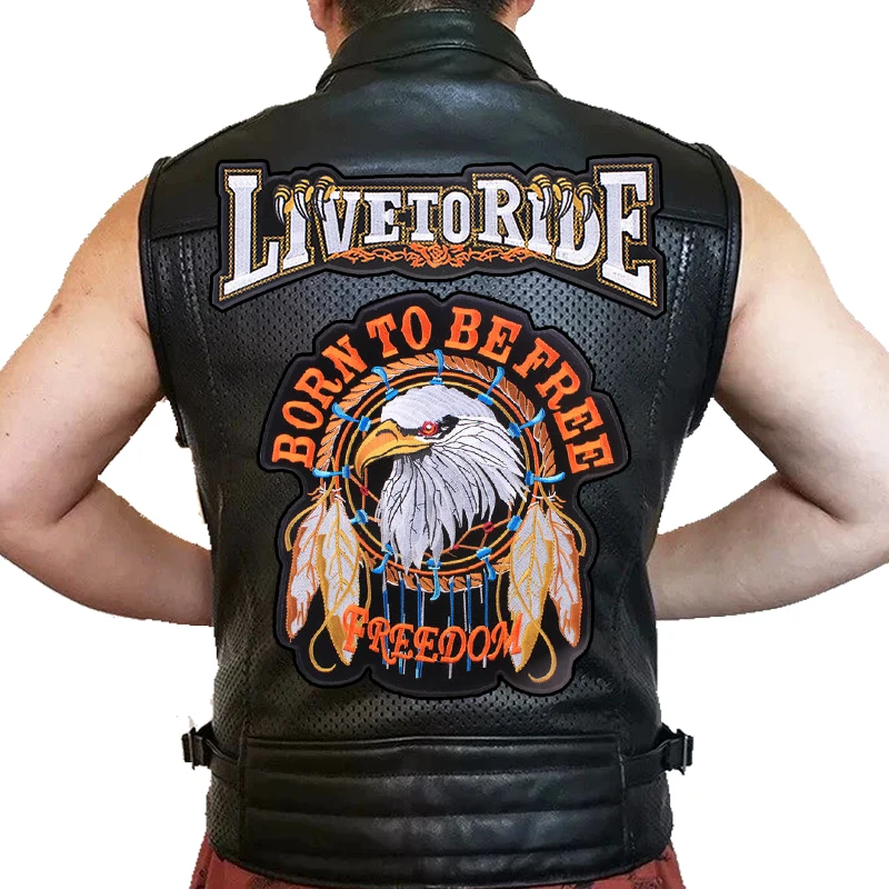 Parche de cuero punk motociclista para chaquetas termoadhesivo - imagen 2