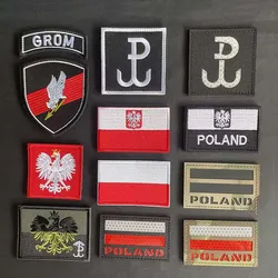 Parche bordado táctico bandera de Polonia y águila reflectante