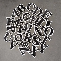 Parche bordado adhesivo negro con nombre y letras para gorra