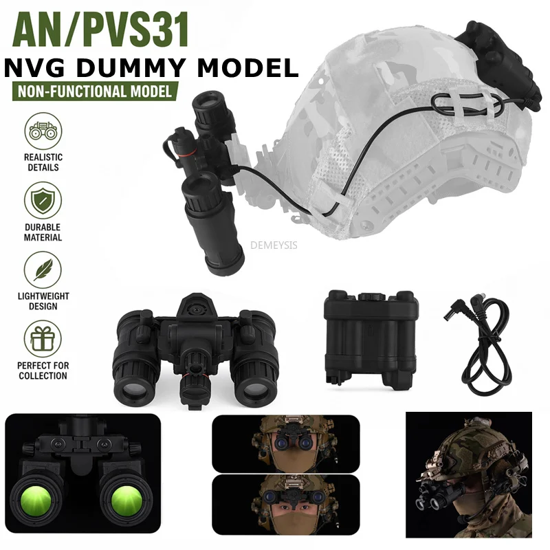 Casco táctico con montaje NVG doble tubo nocturna estándar AN-PVS31 - imagen 3