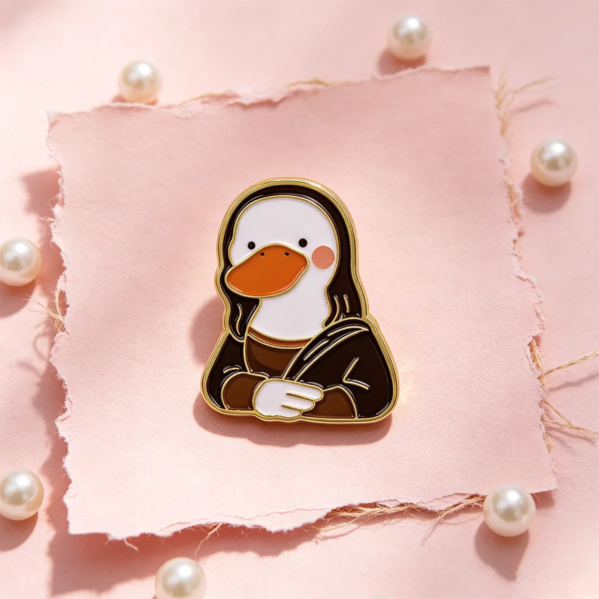 Pin de esmalte pato divertido en metal – broche para mochila - imagen 3