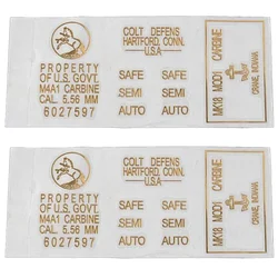 Pegatina Metal Dorado y Plateado para Gel Blaster M4A1 Efecto 3D