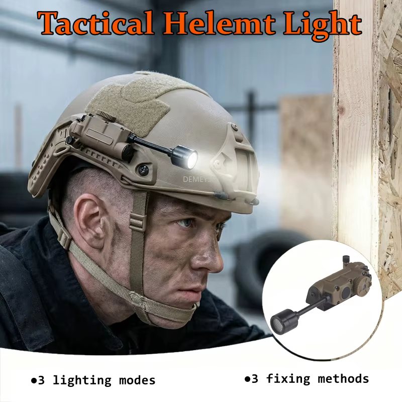 Linterna táctica LED para casco con luz estroboscópica e IR - imagen 3