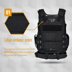 Chaleco táctico Molle transpirable para Airsoft y entrenamiento
