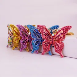 Llavero mariposa con pedrería multicolor para bolso