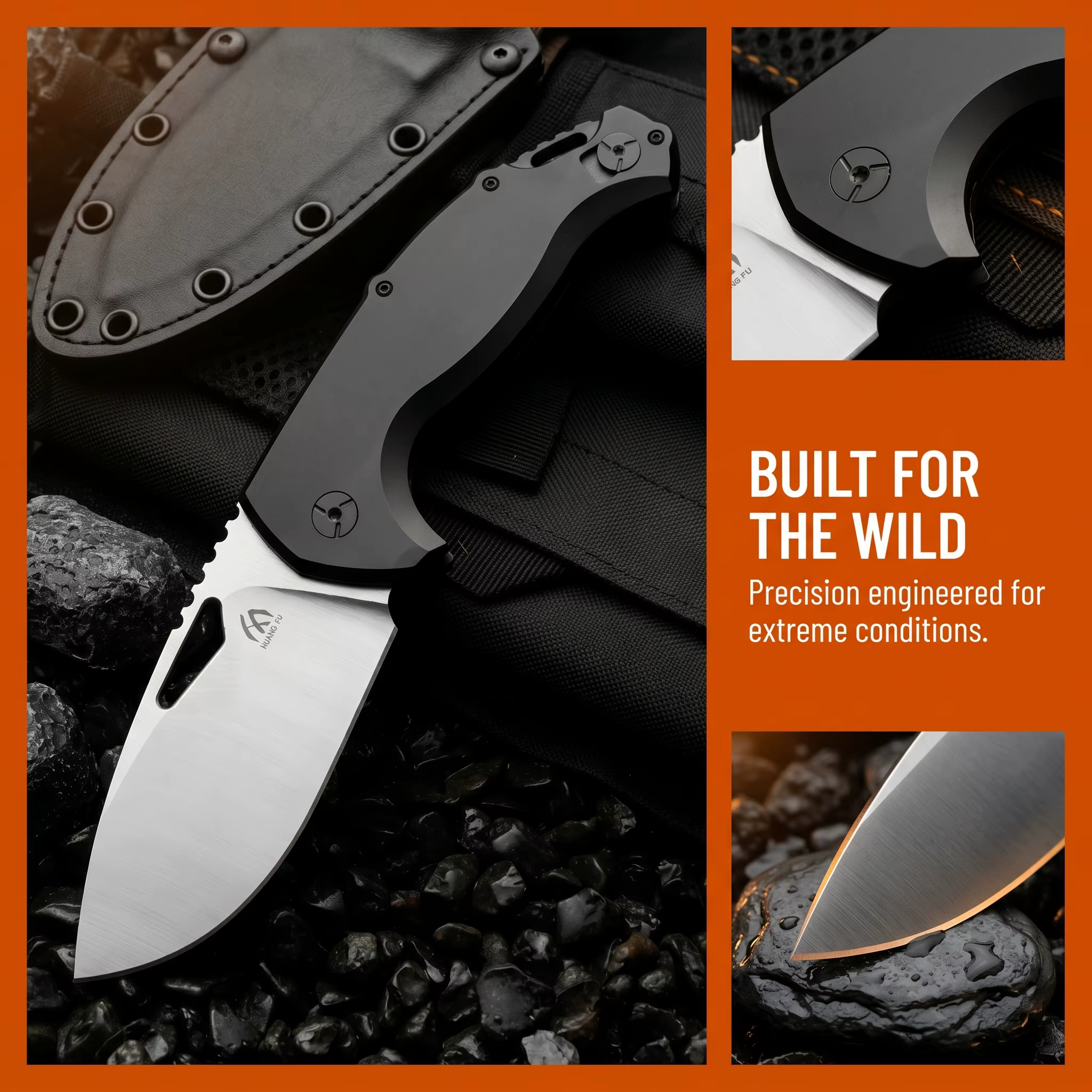 Cuchillo plegable multiusos táctico para outdoor y campamento - imagen 3