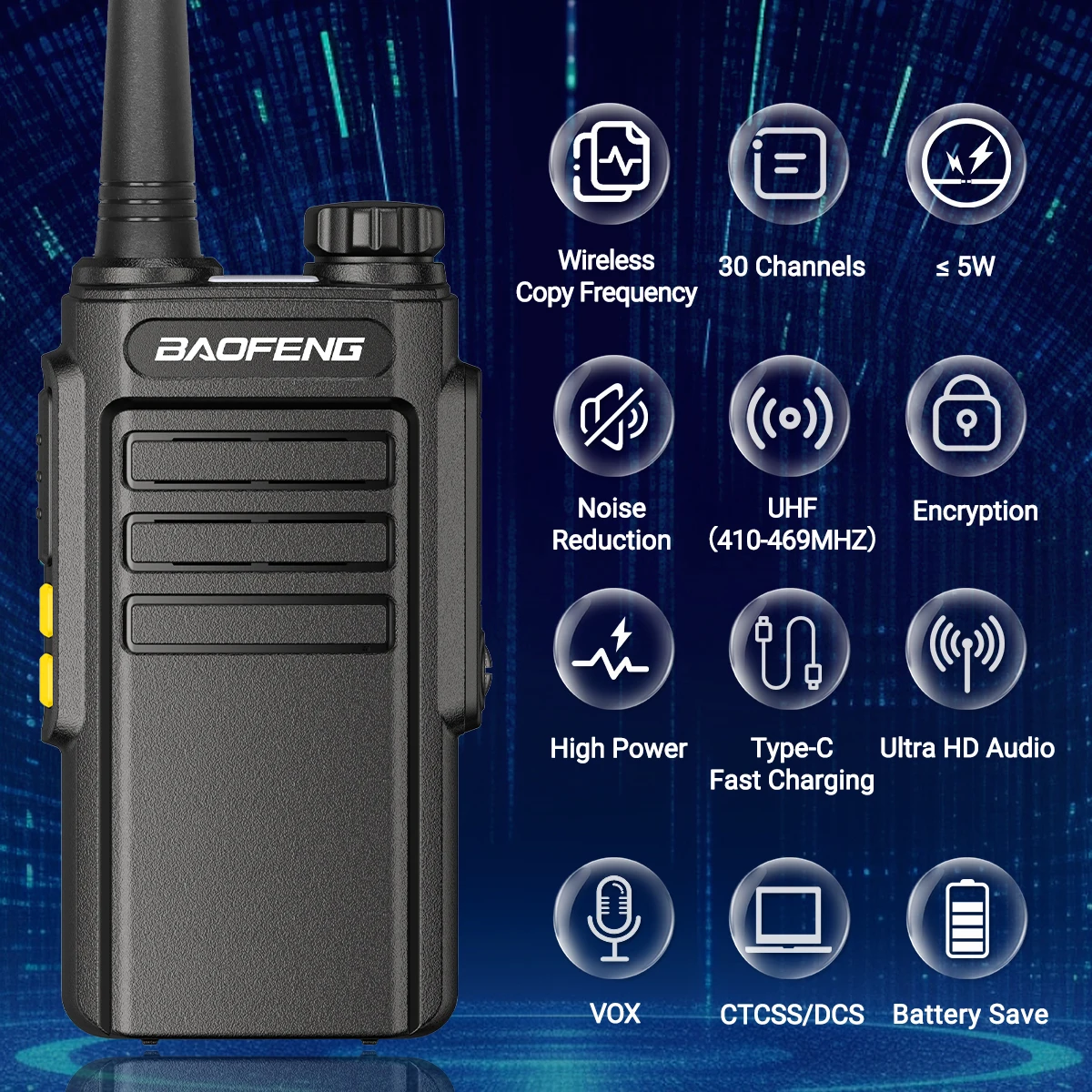 Baofeng BF-888S Walkie talkie digital analógico reducción de ruido - imagen 4