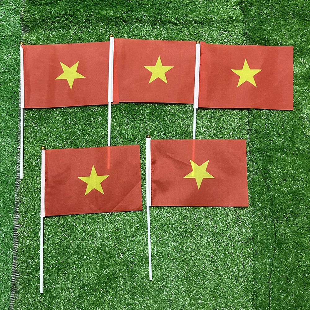 Bandera Vietnam vista frontal mostrando colores y detalle del tejido