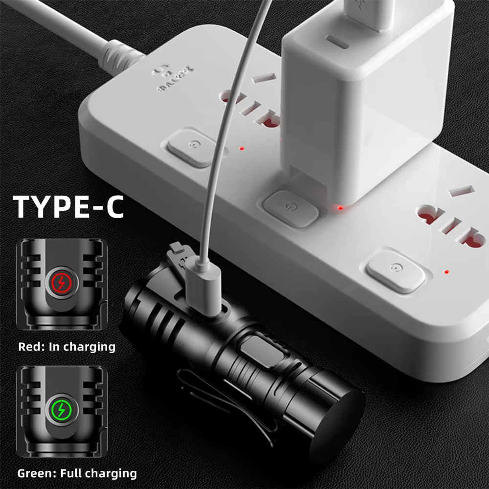 Linterna LED USB portatil 6500K mini para bolsillo y al aire libre, luz roja - imagen 5