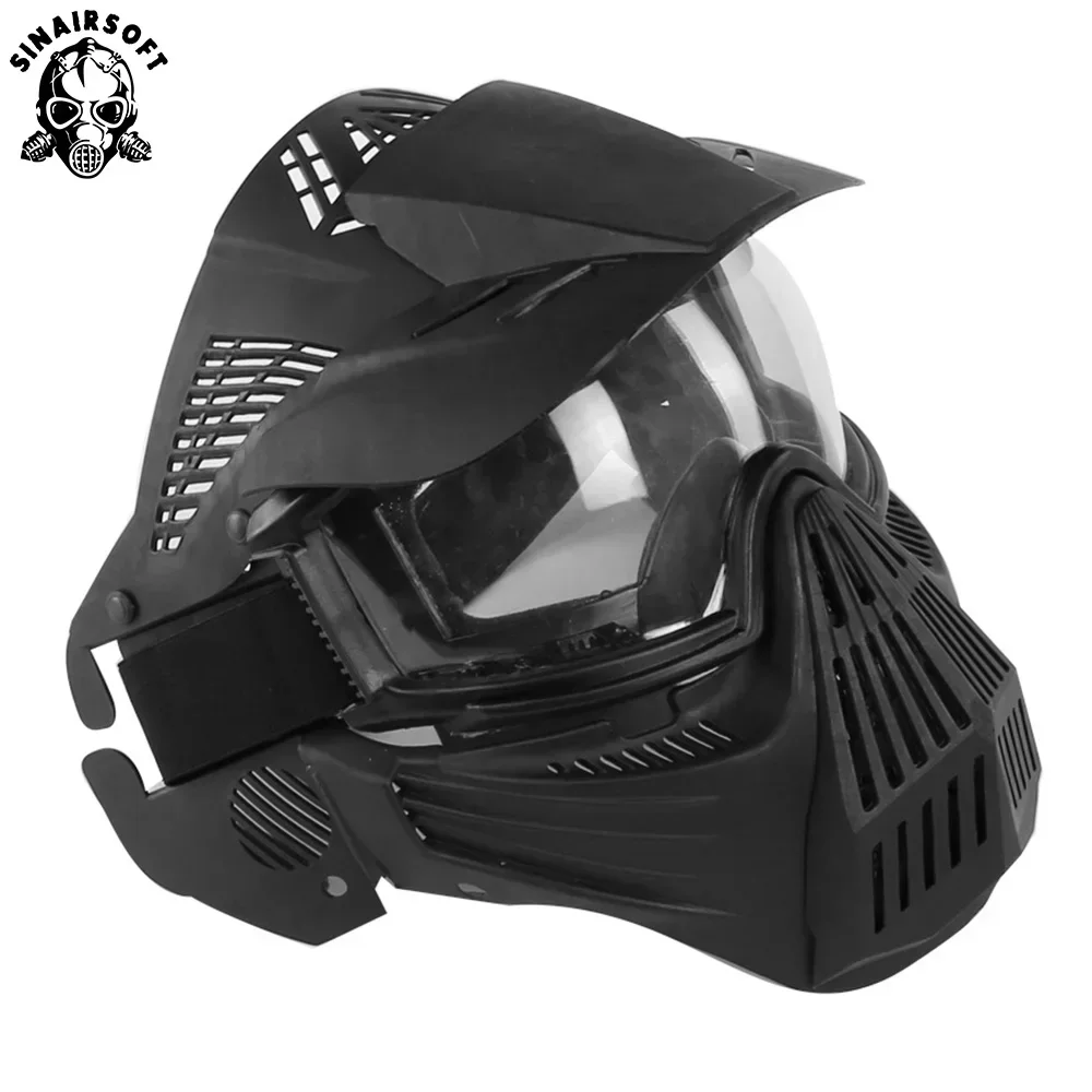 Máscara táctica facial completa con lentes para airsoft, paintball - imagen 4