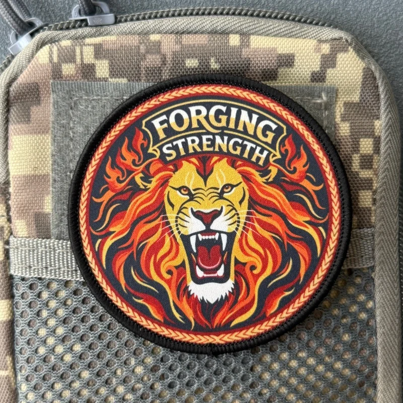 Parche táctico león moral, gancho y bucle para ropa o mochila - imagen 2