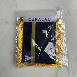 Bandera coche Curazao para ventana, poliéster doble cara impresa