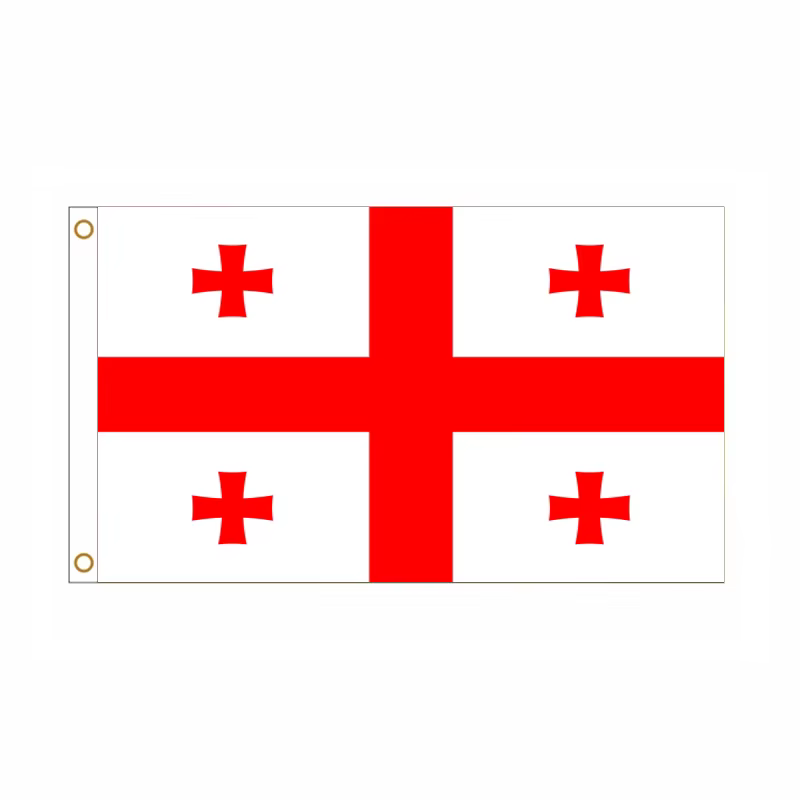 Bandera de Georgia con cruz roja sobre fondo blanco