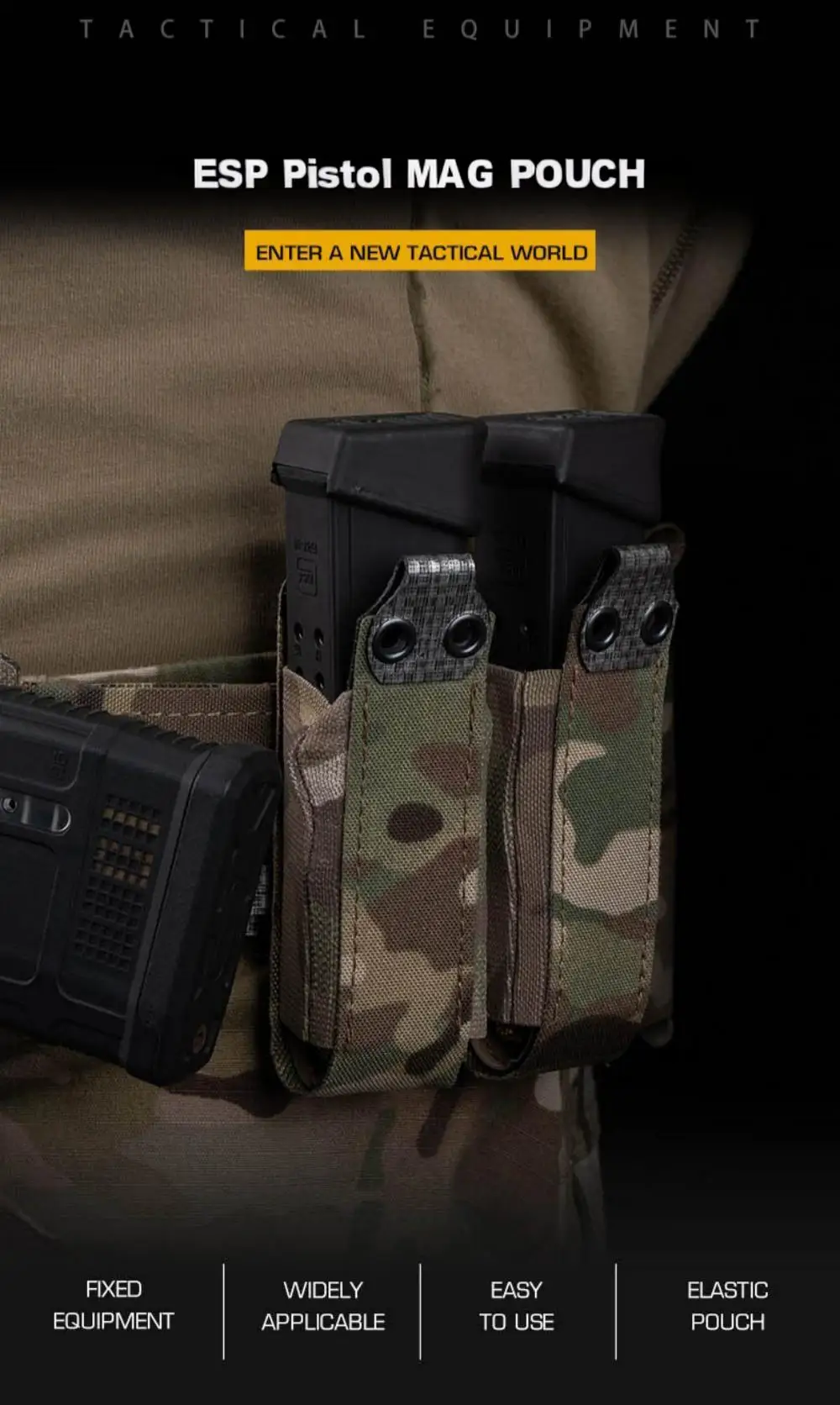 Portacargador elástico con sistema Molle