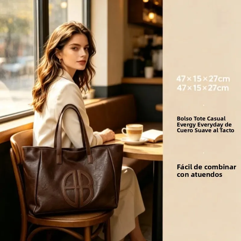 Bolso de hombro tote retro gran capacidad casual para trabajo - imagen 2