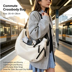 Bolso cruzado dumpling ligero de gran capacidad, para mujer