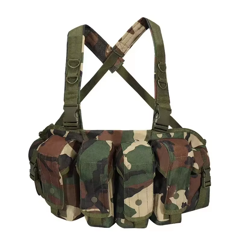Chaleco tactico MOLLE camuflaje bosque con porta revistas AK