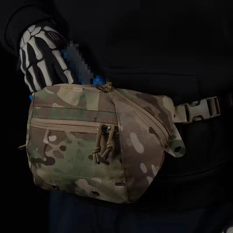 Riñonera táctica grande convertible a bandolera, velcro interno