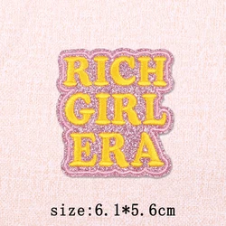Parche termoadhesivo bordado tesoro dinero glitter oro para ropa