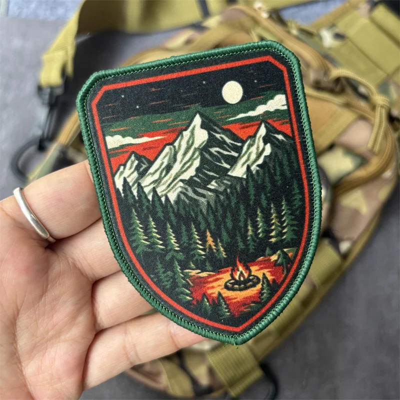 Parche táctico militar paisaje natural con velcro para exteriores - imagen 5