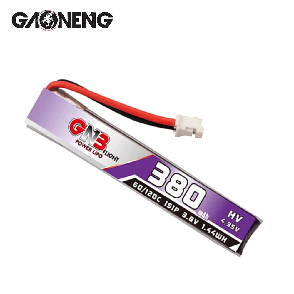 GNB Bateria LiPo 1S 380mAh HV 60C/120C 3,8V FPV para drone RC compacto - imagen 4