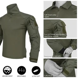 Camiseta táctica GEN3 camuflaje MILSIM para hombre al aire libre