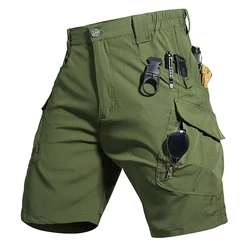 Pantalones cortos tácticos elásticos secado rápido con bolsillos