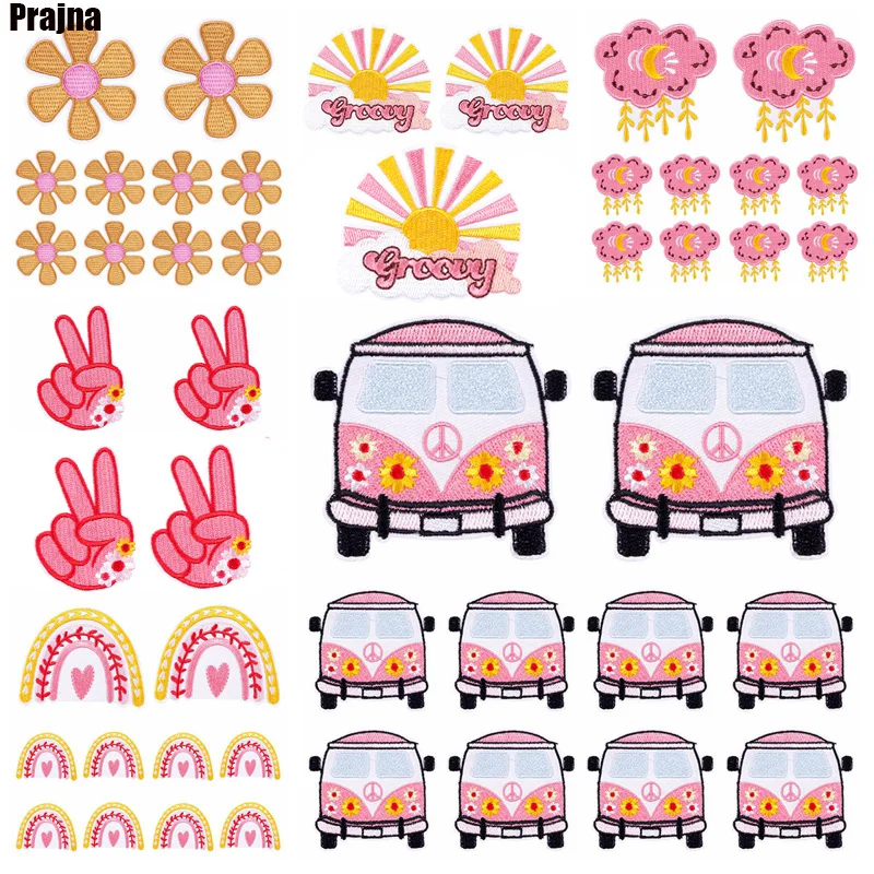 Parches termoadhesivos bordados infantiles: flores, mariposas y arcoíris - imagen 4