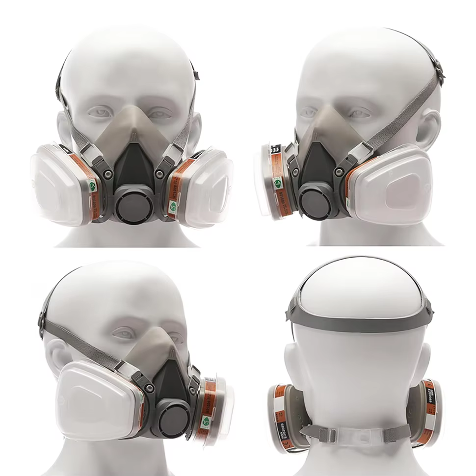 Respirador 6200 con gafas antivaho para vapores orgánicos y pintura - imagen 4