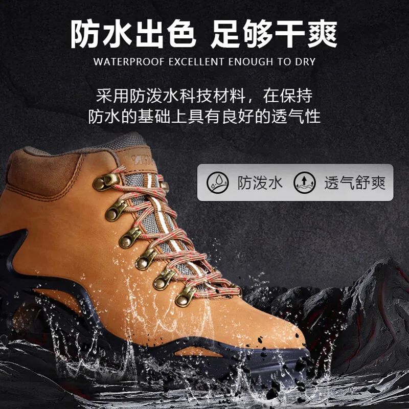 XGN botas tácticas desierto piel vaca impermeables antideslizantes hombre - imagen 3