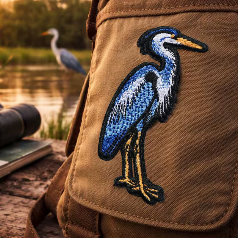 Parche bordado Heron – Insignia termoadhesiva para ropa y gorras - imagen 4