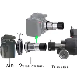 Lente Barlow HD metálica multicapa para telescopio y DSLR/SLR