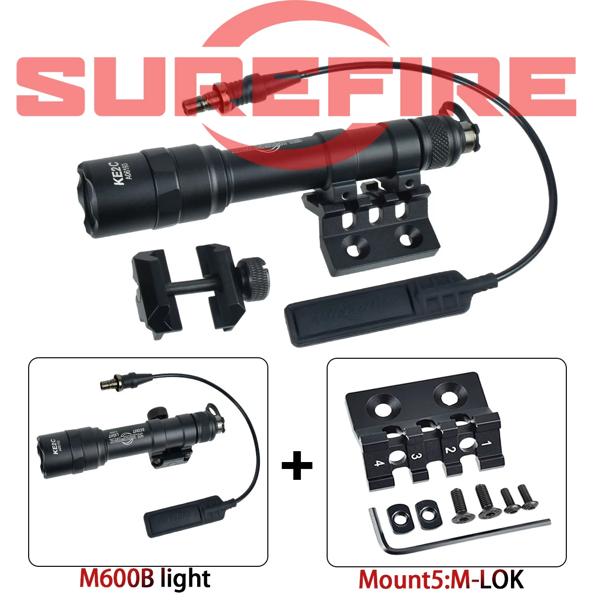Linterna táctica Surefire SF M600 con soporte M-LOK y riel 20 mm