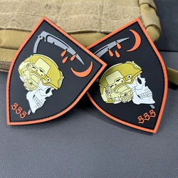 Parche táctico PVC esqueleto ruso con velcro para casco militar